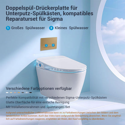 Mendorio WC-Drückerplatte für Geberit Sigma UP300/UP320, Gold matt
