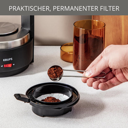 Krups T8 Filterkaffeemaschine KM4689 - 8-12 Tassen, Schwarz
