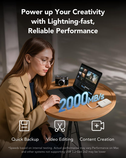 Lexar ES5 Mobil SSD 1TB – Magsafe, 2000 MB/s High-Speed