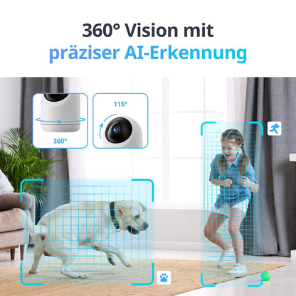 SwitchBot Pan/Tilt Cam Plus 3K WLAN Überwachungskamera für innen