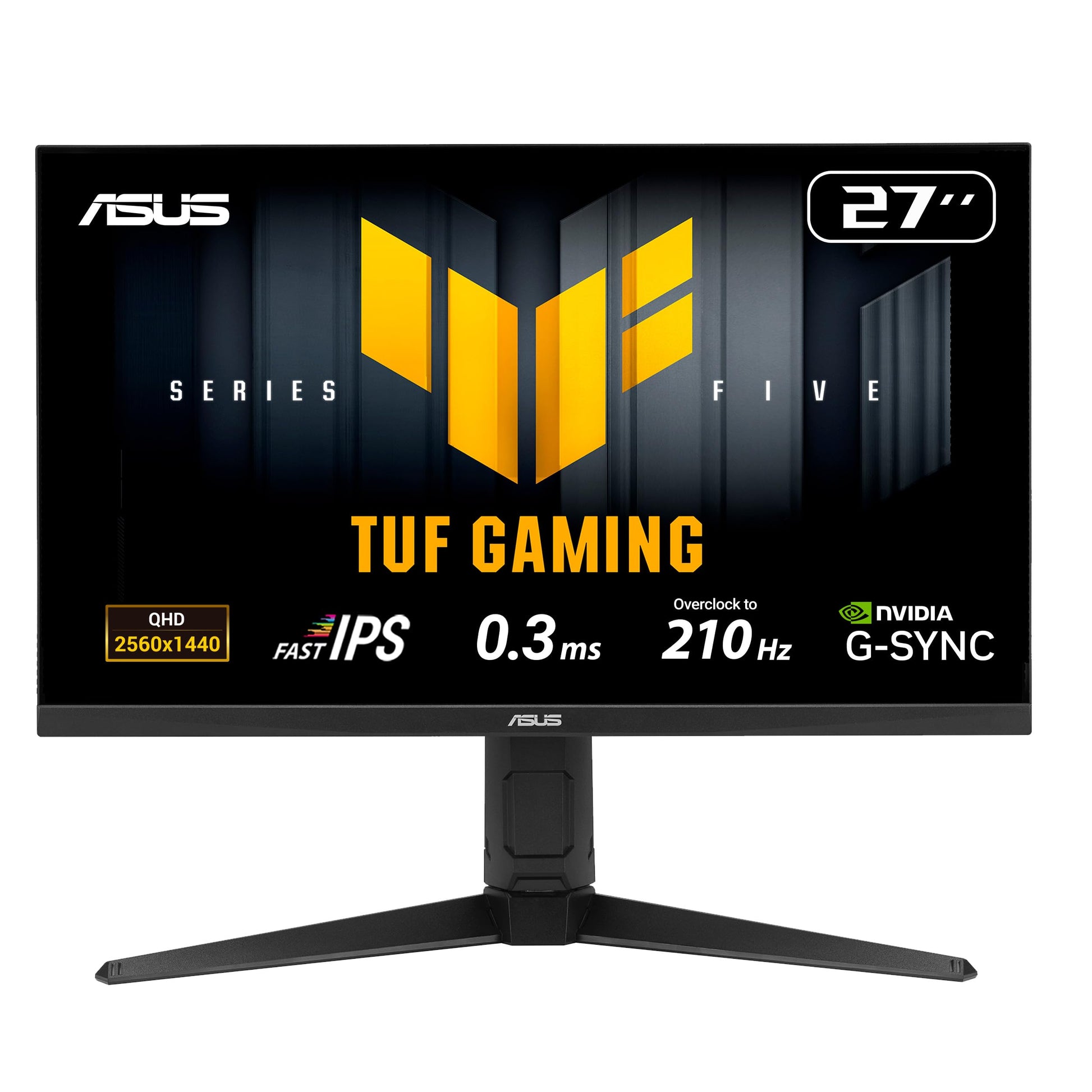 ASUS TUF Gaming VG27AQL5A 27 Zoll WQHD Gaming Monitor 210Hz. Dunkler Bildschirm für flüssiges Gaming mit 210Hz.