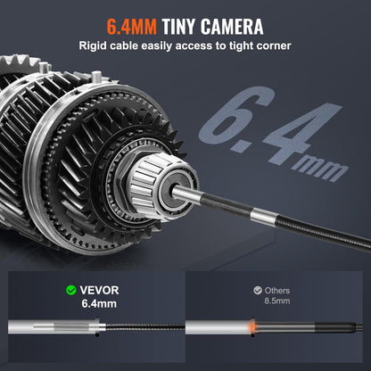 VEVOR Endoskopkamera 1080P HD, 6,4 mm IP67, 5-Zoll-Bildschirm