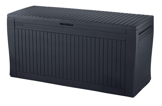 Koll Living Auflagenbox 270 Liter Graphit. Rechteckige Box, graphitfarben, schützt Auflagen vor Nässe und Schimmelbildung.