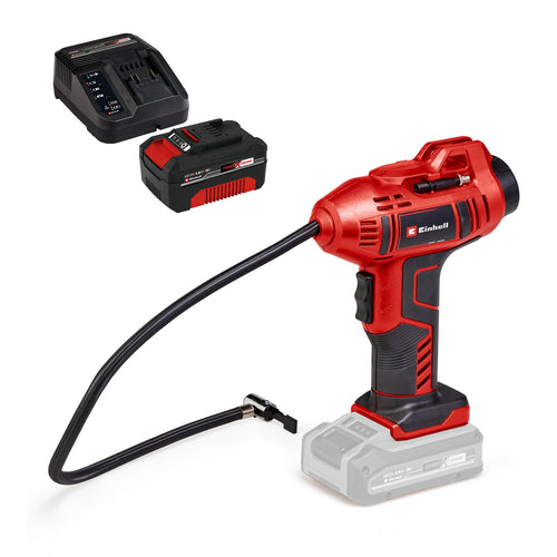Einhell CE-CC 18 Li Power X-Change Akku-Autokompressor - Set. Kompakter Kompressor für schnelles Aufpumpen von Reifen.