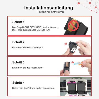 CanPick 62XL Druckerpatronen 2er-Pack Schwarz und Farbe für HP 62