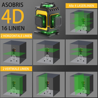 ASOBRIS Kreuzlinienlaser 4x360° selbstnivellierend mit Stativ