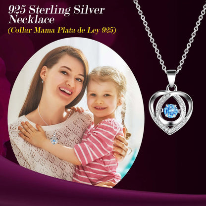 ADDWel Ewige Rose mit Herz Halskette aus 925 Silber, Geschenkbox
