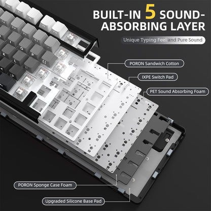 AJAZZ x Attack Shark X85 Mechanische Gaming-Tastatur - 75% kabellos RGB