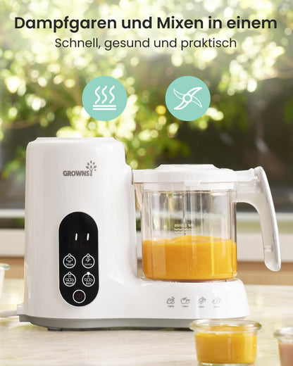 GROWNSY Babynahrungszubereiter 3-in-1 Dampfgarer Mixer