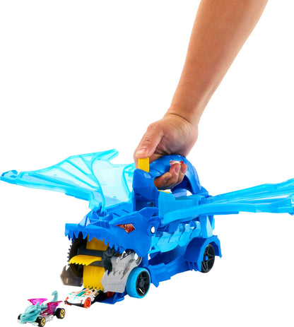 Hot Wheels City Drachentransporter 2-in-1 Spielzeugauto-Trackset JKJ79