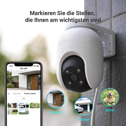 EZVIZ C8c 2MP WLAN Überwachungskamera Aussen 2er Pack