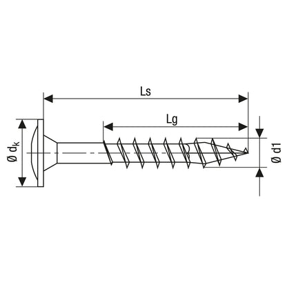 SPAX Holzbauschraube Edelstahl A2 6x80 mm, Tellerkopf, 100 Stück