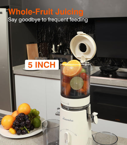 Zasmira Entsafter Slow Juicer – 120mm Einfüllschacht, Kein Vorschneiden