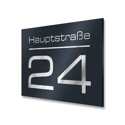 Metzler Hausnummer Anthrazit – Hausnummernschild mit Gravur