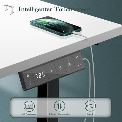 JUMMICO Elektrisches Steh-Schreibtischgestell – Schwarz