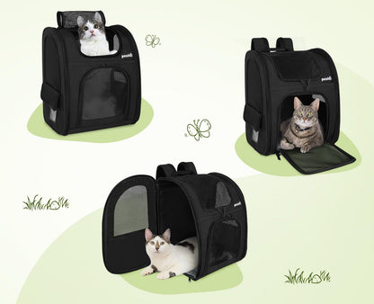 Pecute Haustierrucksack mit Netzfenster, faltbar, wasserdicht, XL