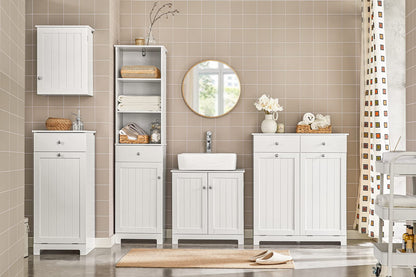 SoBuy BZR33-W Wäscheschrank mit 2 Wäschesäcken – Weiss