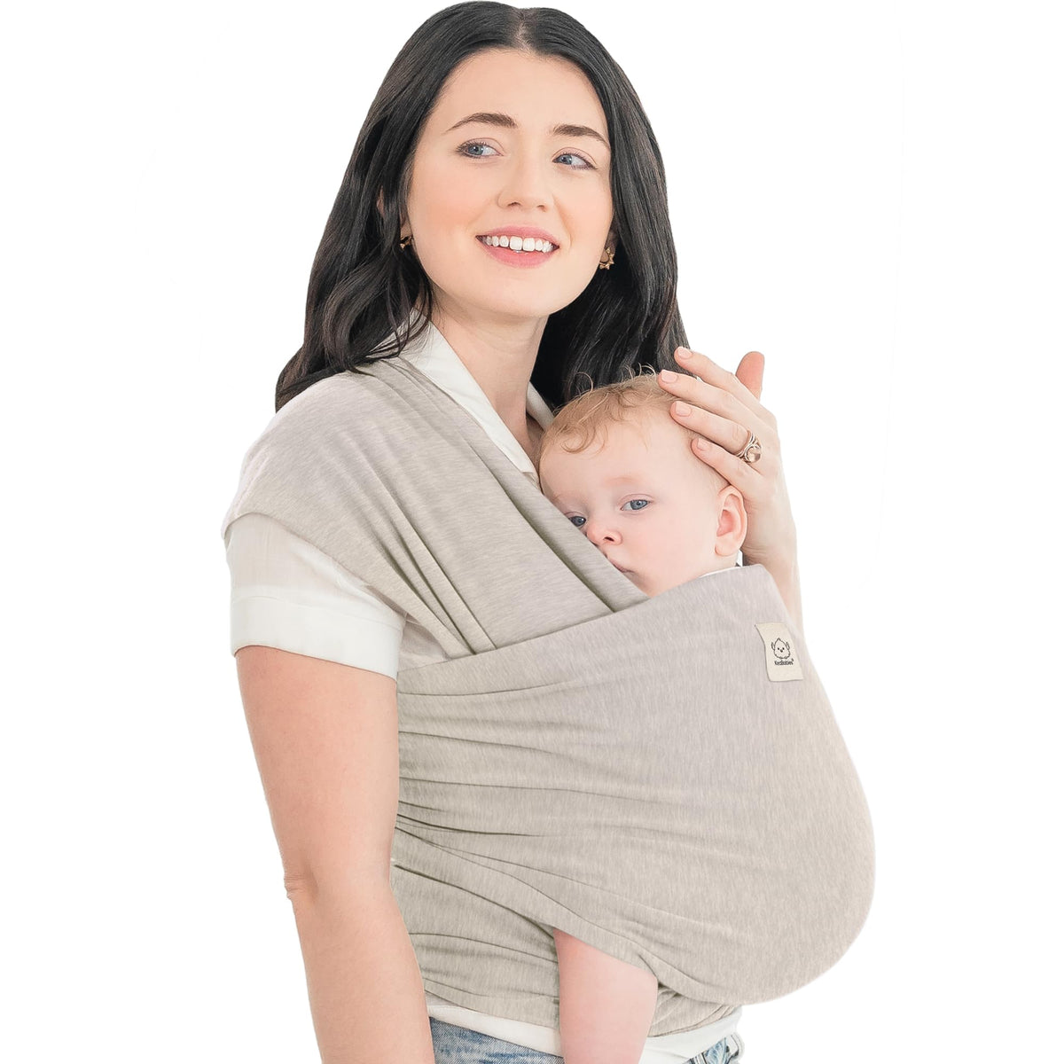 KeaBabies Babytragetuch ergonomisch ab Geburt, Stone Gray – elastisches Wickeltuch zum Tragen von Babys und Kleinkindern