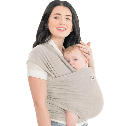 KeaBabies Babytragetuch ergonomisch ab Geburt, Stone Gray – elastisches Wickeltuch zum Tragen von Babys und Kleinkindern