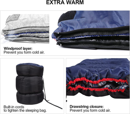 REDCAMP XL Deckenschlafsack Baumwolle Flanell, blau, 2 lbs Füllung