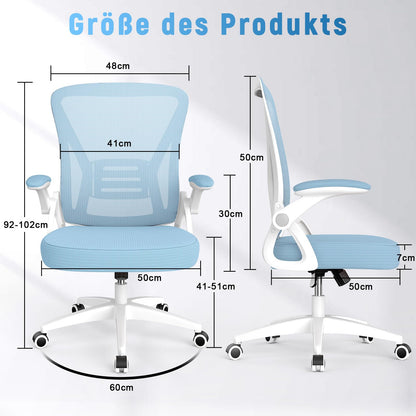 naspaluro Ergonomischer Bürostuhl Netzbespannung – Blau