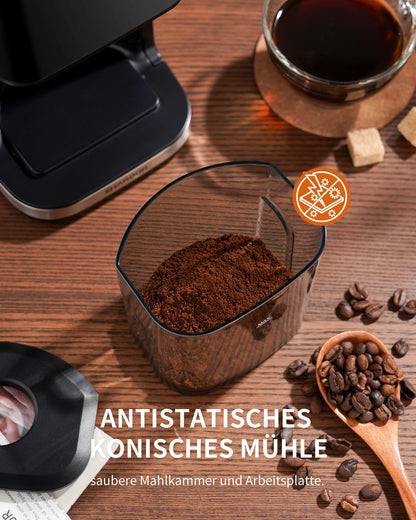 SHARDOR Kaffeemühle Elektrisch - 51 Stufen, Kegelmahlwerk