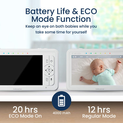 Babysense HDS2 Babyphone mit Kamera – 5 Zoll HD, Ohne WLAN