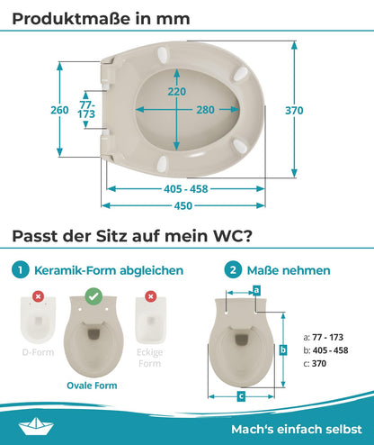 Calmwaters® Premium WC Sitz Duroplast oval - Pergamon