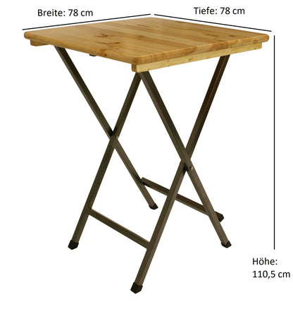 DEGAMO Stehtisch ZÜRICH 78x78cm quadratisch Stahl Holz