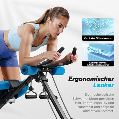 MERACH Bauchtrainer Multifunktions-Trainingsgerät - Schwarz mit LCD