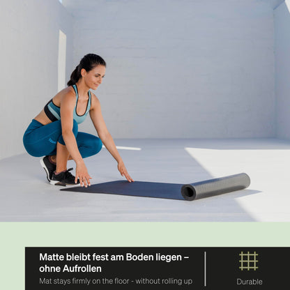 BLACKROLL® MAT Rutschfeste Fitnessmatte - 65x185 cm Schwarz mit GYMBAG