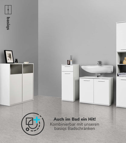 mokebo Der Wäschehüter Wäscheschrank 2 Fächer Weiss 95x80x40 cm