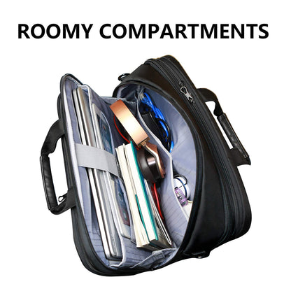 KROSER Laptoptasche 18 Zoll, erweiterbar, wasserabweisend, schwarz