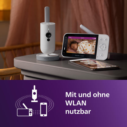 Philips AVENT Connected Babyphone SCD951/26 mit HD-Kamera und WLAN
