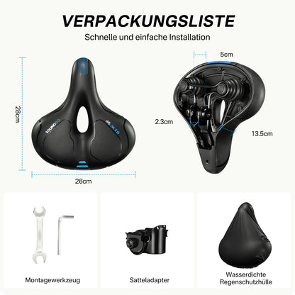 YOUNGDO Gel Fahrradsattel, ergonomisch, atmungsaktiv, mit Abdeckung