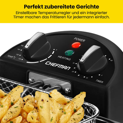 Chefman 4,3L Fritteuse XL – Edelstahl, Timer & Temp. einstellbar