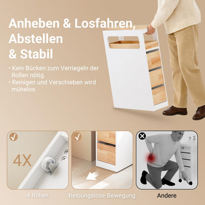 SoBuy Badezimmerschrank BZR54-III-WN, schmal, 3 Schubladen, weiss