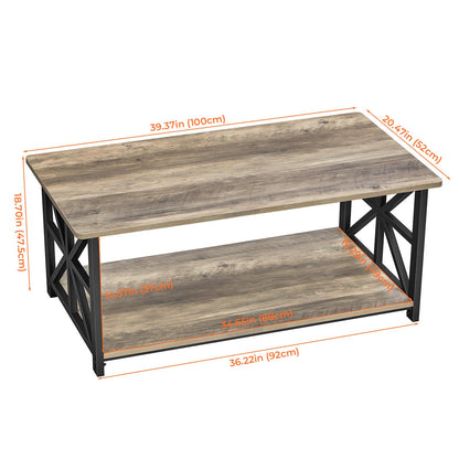 GreenForest Couchtisch Runde Ecke - 100cm Sandeiche