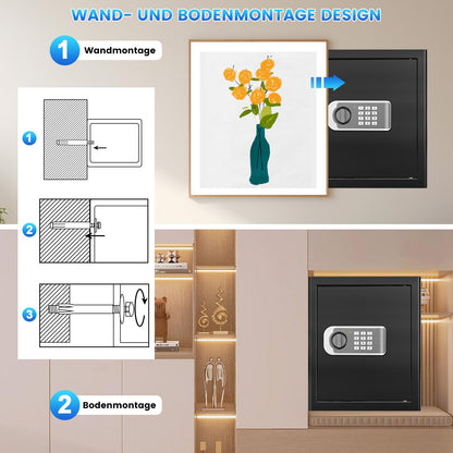 Tiskgg CC SAFE Möbeltresor 50 L, digitaler Safe mit Zahlenschloss