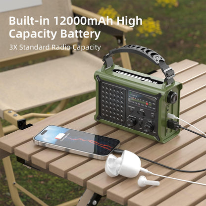 Mesqool Kurbelradio CR1030 Solar Notfallradio mit AM/FM Empfang