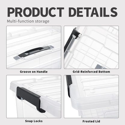 Cetomo Organizer-Behälter 90L Transparent - 3er Pack mit Deckel