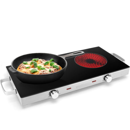 ProfiCook PC-DKP 1211 Infrarot-Doppelkochplatte Glaskeramik 2800 W