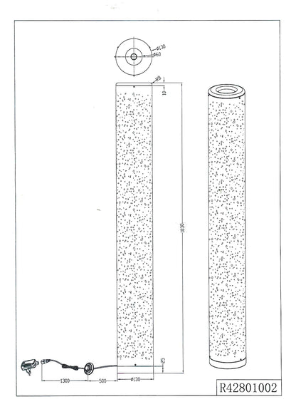 Reality Leuchten Taco R42801002 LED Stehleuchte, Stoffschirm