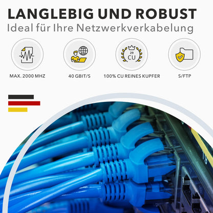 CAT 8.1 Verlegekabel Netzwerkkabel Halogenfrei – 100m Rolle