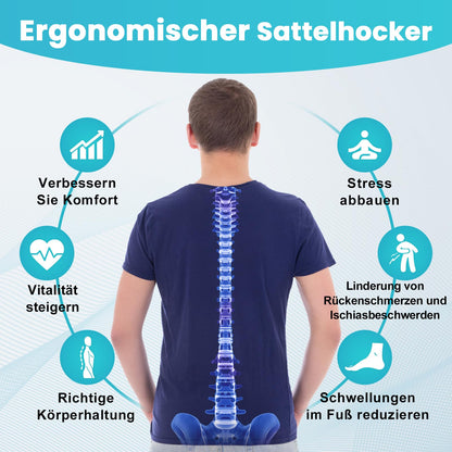 YEEZEE Sattelhocker ergonomisch, höhenverstellbar mit Rollen, schwarz