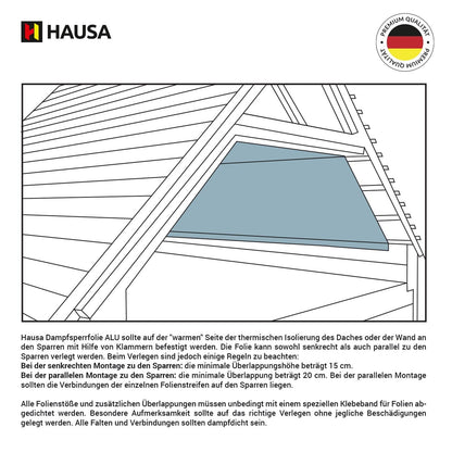 HAUSA Dampfsperrfolie ALU - 75m² glasfaserverstärkt