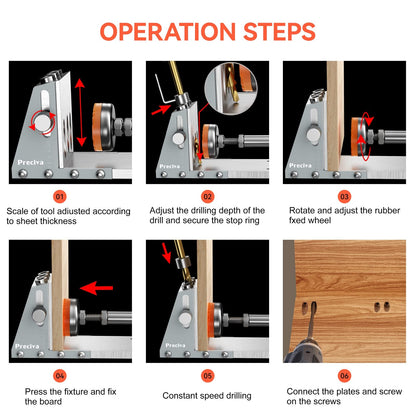 Preciva Schrägloch Positionierer 15 Grad - 2x 9.5mm Bohrer