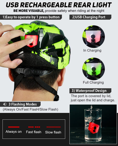 RaMokey Fahrradhelm mit LED-Licht und Magnetvisier, 57-62 cm