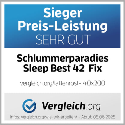 Schlummerparadies FIX SLEEP BEST 42 Lattenrost 90x200 cm, Buche