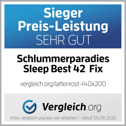 FIX Sleep Best 42® Lattenrost Starr Schulterfräsung 7 Zonen 90x200cm
